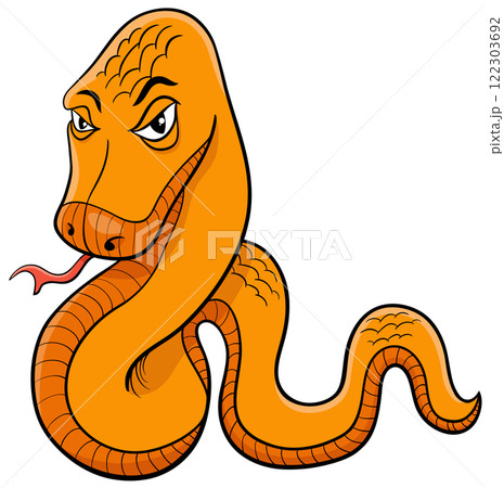 cartoon orange snake reptile wild animal character 122303692
