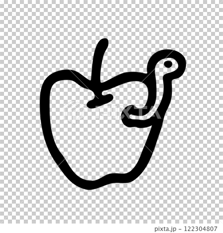 Apple doodle icon hand drawn with black line in freehand style 122304807