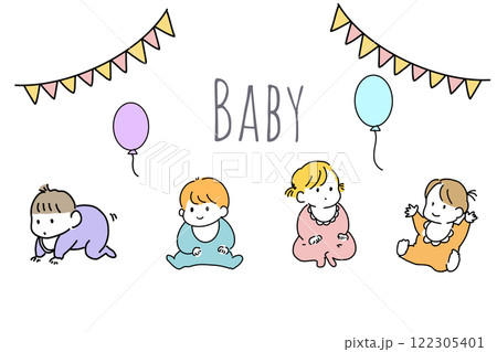 可愛い赤ちゃんのセット 122305401