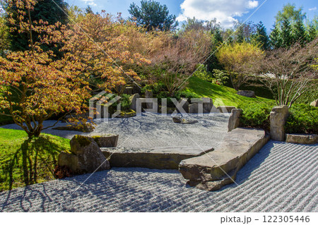 Amazing rock Japanee garden or dry  (karesansui)  garden 122305446