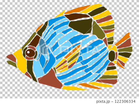 美麗的瓷磚風格的曙蝴蝶剪紙插圖 122306334