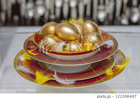Golden Eggs in Bowl 122306487