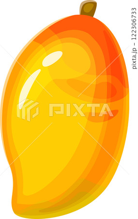 Bright and colorful illustration depicting a ripe mango with smooth gradients of orange and yellow, showcasing the tropical fruit s juicy and appetizing appearance Bright and colorful illustration depicting a ripe mango with smooth gradients of orange and yellow, showcasing the tropical fruit s juicy and appetizing appearance 122306733