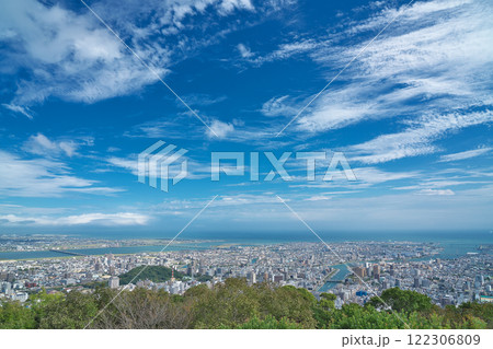 【眉山展望台より徳島市内を一望】 徳島県徳島市眉山町茂助ケ原 【眉山展望台より徳島市内を一望】 徳島県徳島市眉山町茂助ケ原 122306809