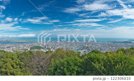 【眉山展望台より徳島市内を一望】 (高解像度版) 徳島県徳島市眉山町茂助ケ原 122306810