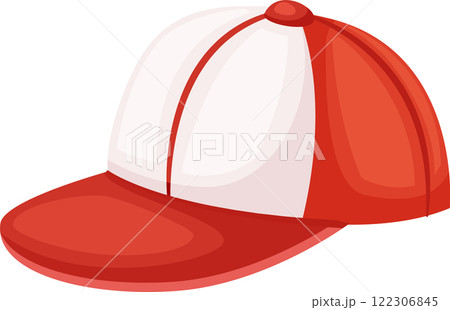Red and white baseball cap with a curved brim, creating a sporty and casual look, suitable for various outdoor activities and everyday wear Red and white baseball cap with a curved brim, creating a sporty and casual look, suitable for various outdoor activities and everyday wear 122306845