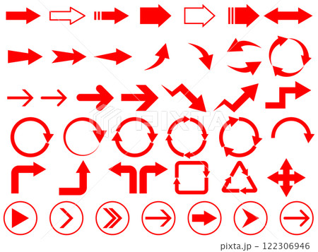 シンプルな矢印のアイコンセット 122306946