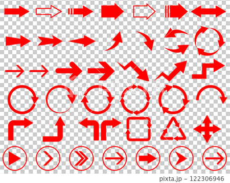 シンプルな矢印のアイコンセット 122306946