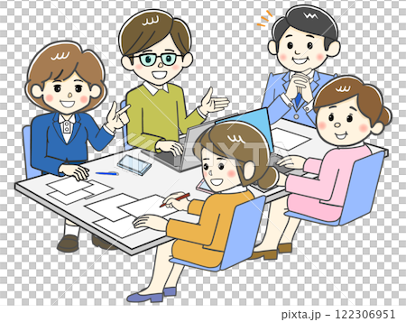 領導檢視五人商務會議的進展 122306951