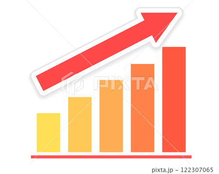 上昇するグラフ 上昇するグラフ 122307065