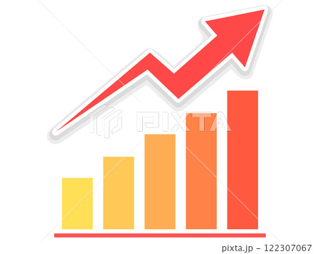 上昇するグラフ 上昇するグラフ 122307067