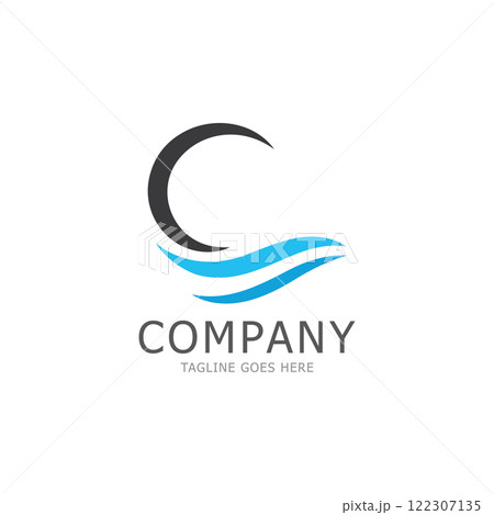 water wave letter c logo vector iconのイラスト素材 [122307135] - PIXTA
