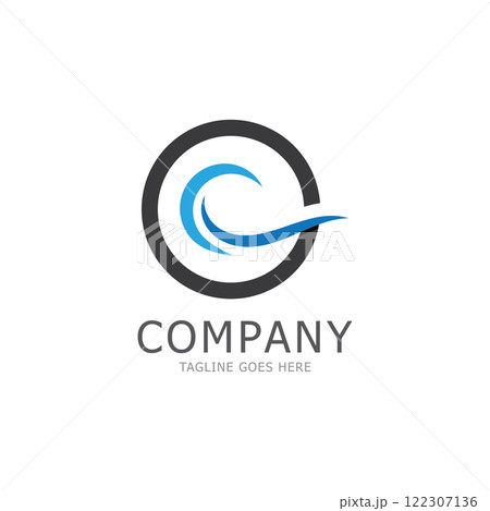 water wave letter c logo vector icon 122307136