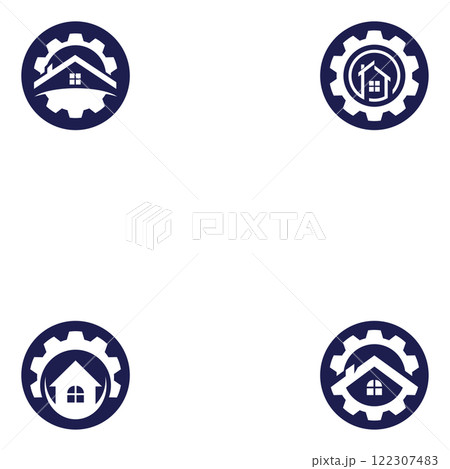 home service logo design vector illustration home gear logo template home service logo design vector illustration home gear logo template 122307483