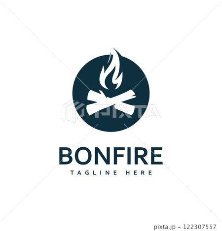 campfire bonfire logo design vector illustration 122307557