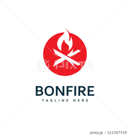 campfire bonfire logo design vector illustration 122307559