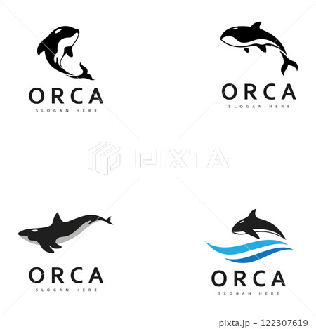 orca killer whale logo icon vector orca killer whale logo icon vector 122307619