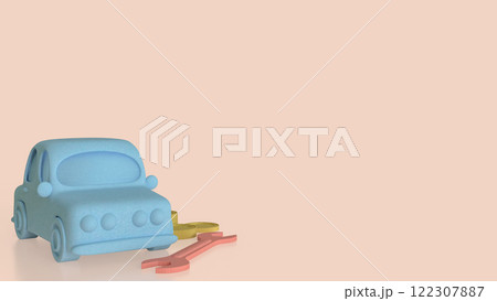 The Car and coins for Transport or Business concept 3d Rendering. The Car and coins for Transport or Business concept 3d Rendering. 122307887