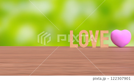 The Love and heart for valentines or romantic concept 3d rendering. 122307901