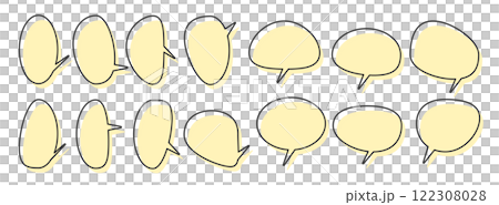 Set of oval speech bubbles with border and color shift 122308028