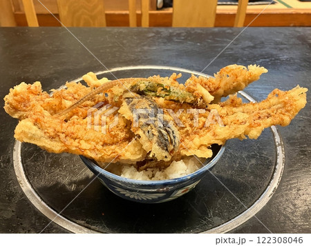 大穴子の天丼　丼からはみ出す大きな穴子天ぷらの天丼 122308046