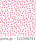 Watercolor red hearts and pink stars seamless pattern. Abstract endless background 122308743