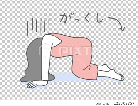 Illustration material of a woman on her hands and knees 122308857