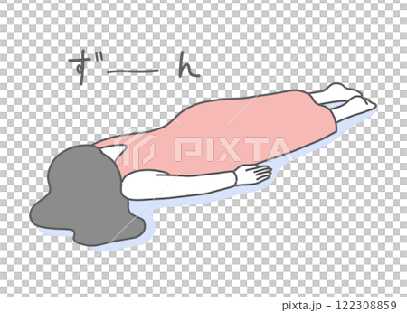 Illustration material of a woman lying face down 122308859