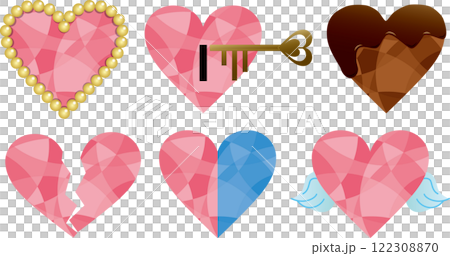 Set of geometric hearts 122308870