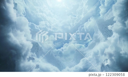 雲の隙間から見える空 122309058