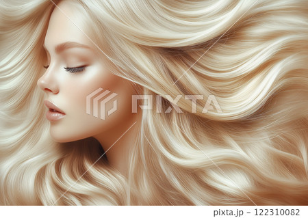 美しい金髪の女性の横顔。美容イメージ 122310082