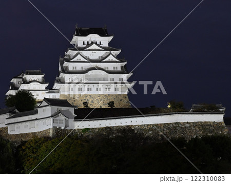 ライトアップされた姫路城 122310083
