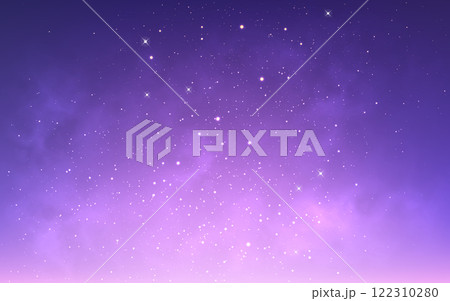 Nebula background. Purple space texture. Realistic color galaxy. Bright starry cosmos. Glowing outer space wallpaper. Magic cosmic clouds with stardust. Vector illustration Nebula background. Purple space texture. Realistic color galaxy. Bright starry cosmos. Glowing outer space wallpaper. Magic cosmic clouds with stardust. Vector illustration 122310280