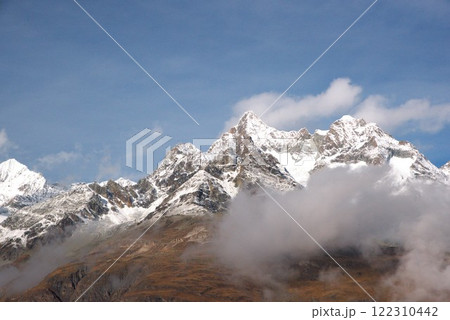 mountains and snow in winter 122310442