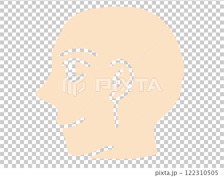 Pencil drawing style illustration of a peaceful face 122310505