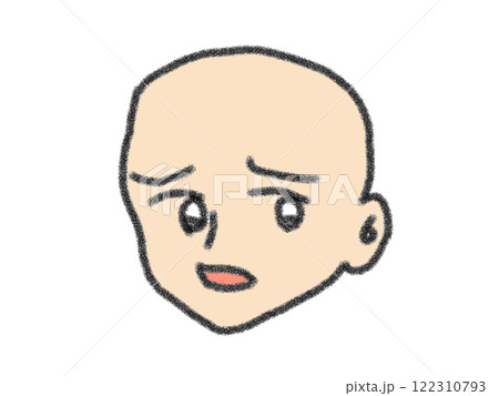 鉛筆画風の顔のイラスト 122310793