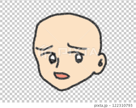 鉛筆画風の顔のイラスト 122310793