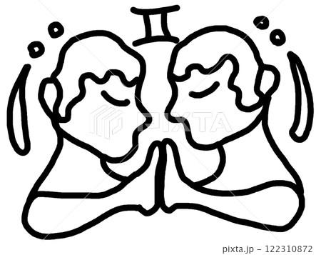 鉛筆画風の星座のイラスト 鉛筆画風の星座のイラスト 122310872