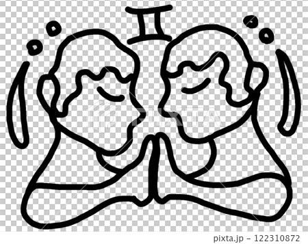 鉛筆画風の星座のイラスト 鉛筆画風の星座のイラスト 122310872