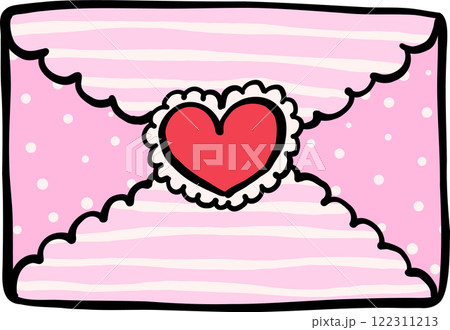 Retro Love Mail with heart Doodle Hand Drawn Retro Love Mail with heart Doodle Hand Drawn 122311213