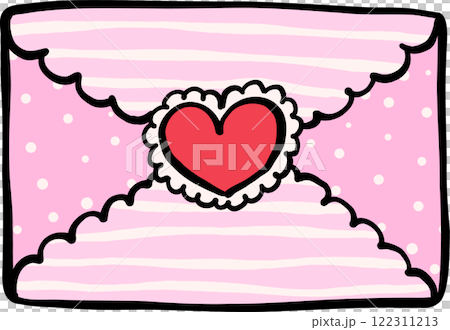 Retro Love Mail with heart Doodle Hand Drawn Retro Love Mail with heart Doodle Hand Drawn 122311213