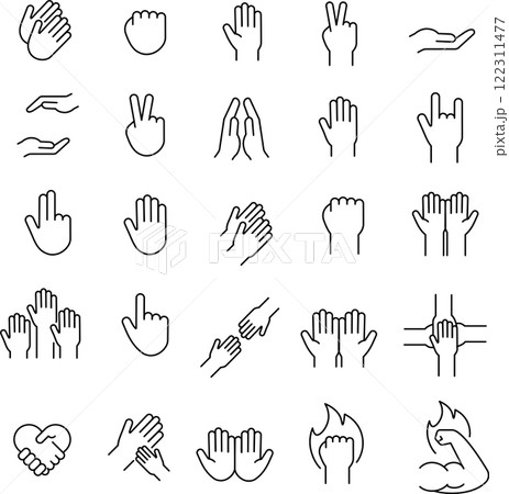 人の手と腕に関するアイコンセット 人の手と腕に関するアイコンセット 122311477