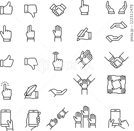 ビジネスの手に関するアイコンセット ビジネスの手に関するアイコンセット 122311478