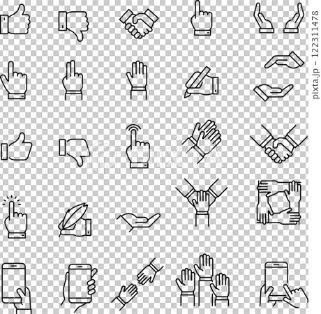 ビジネスの手に関するアイコンセット ビジネスの手に関するアイコンセット 122311478