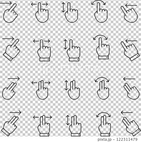 Scrolling and swiping icon set 122311479
