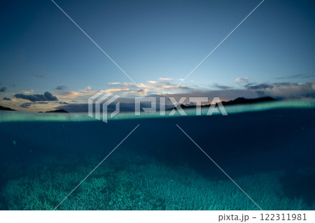 夕暮れの海　小笠原　父島 122311981