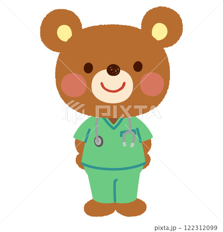スクラブを着たクマのお医者さん スクラブを着たクマのお医者さん 122312099