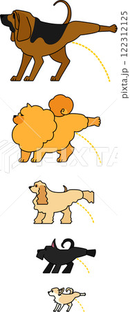 おしっこする犬（カラー）チワワ／スコティッシュテリア／アメリカン・コッカ・スパニエル／チャウチャウ 122312125