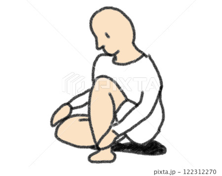 鉛筆画風のヨガポーズのイラスト 鉛筆画風のヨガポーズのイラスト 122312270