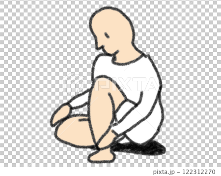 鉛筆画風のヨガポーズのイラスト 鉛筆画風のヨガポーズのイラスト 122312270